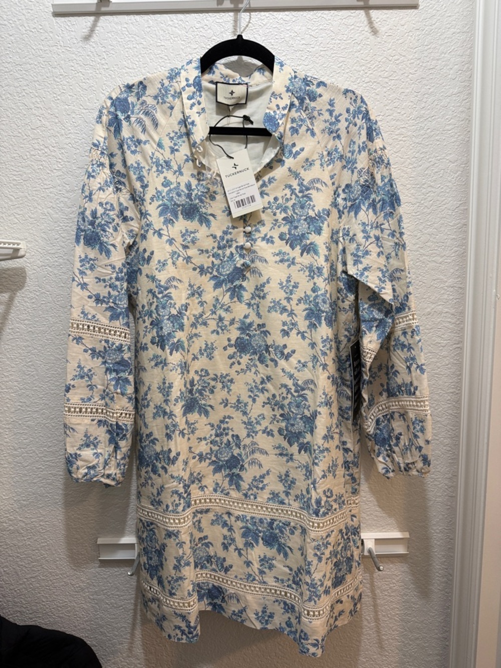 Tuckernuck Blue and Cream Floral Mini Dress